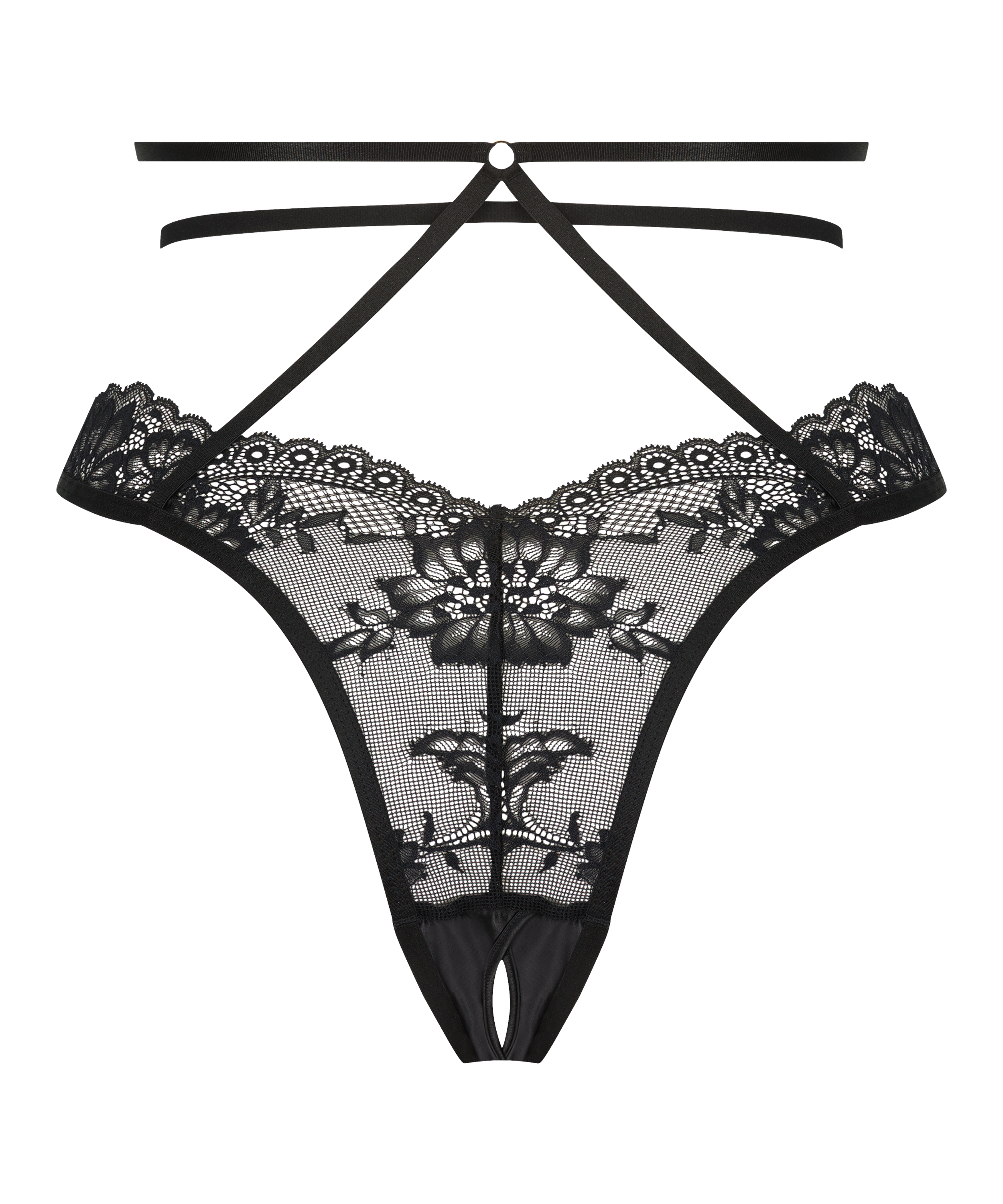 Roxanne Open Crotch Brazilian, Black, main