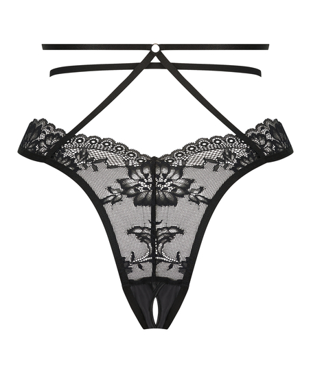 Roxanne Open Crotch Brazilian, Black