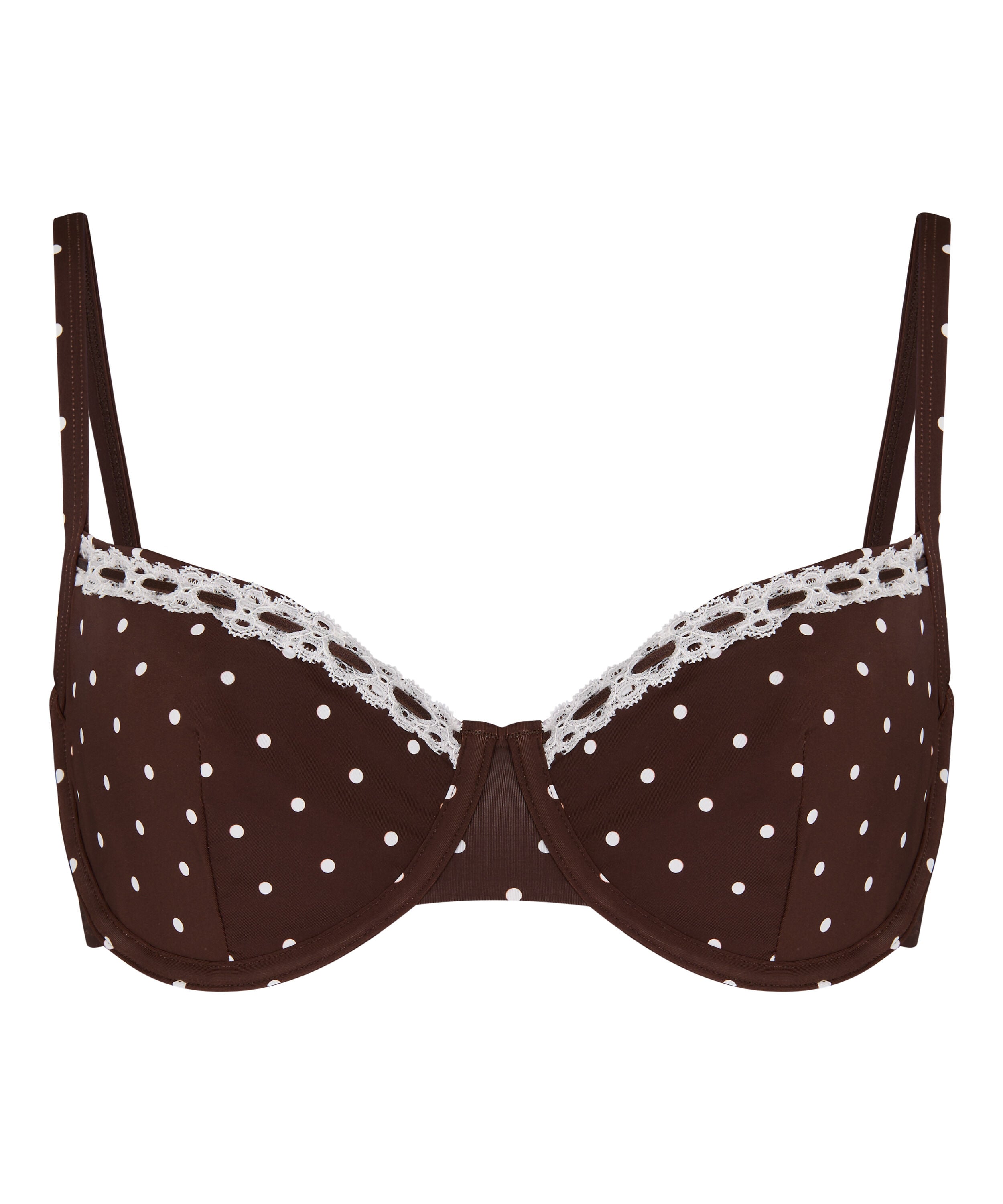 Non-Padded Underwired Bikini Top Algarve, Brown