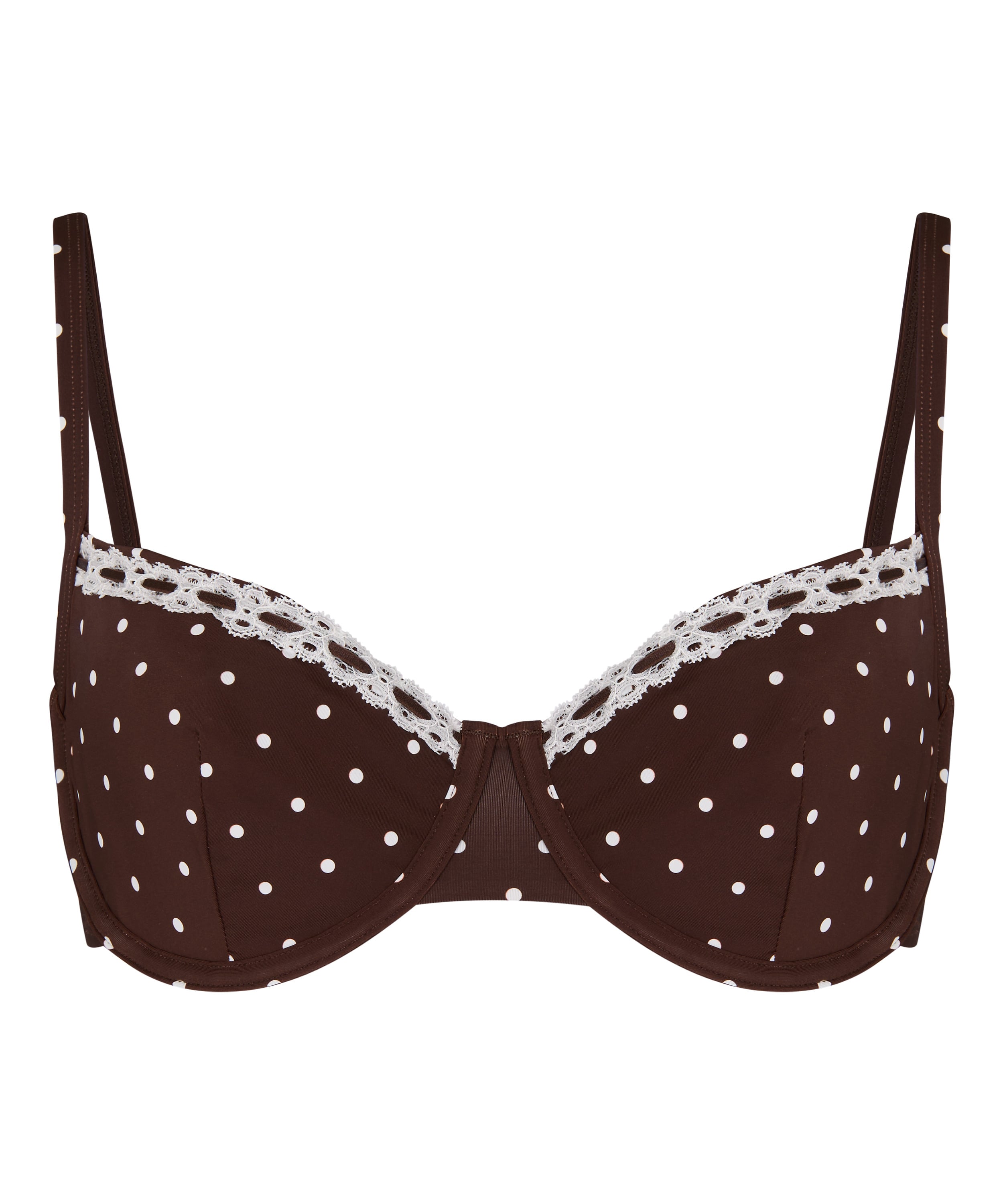 Non-Padded Underwired Bikini Top Algarve, Brown, main