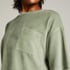 Short-sleeve velours top, Green