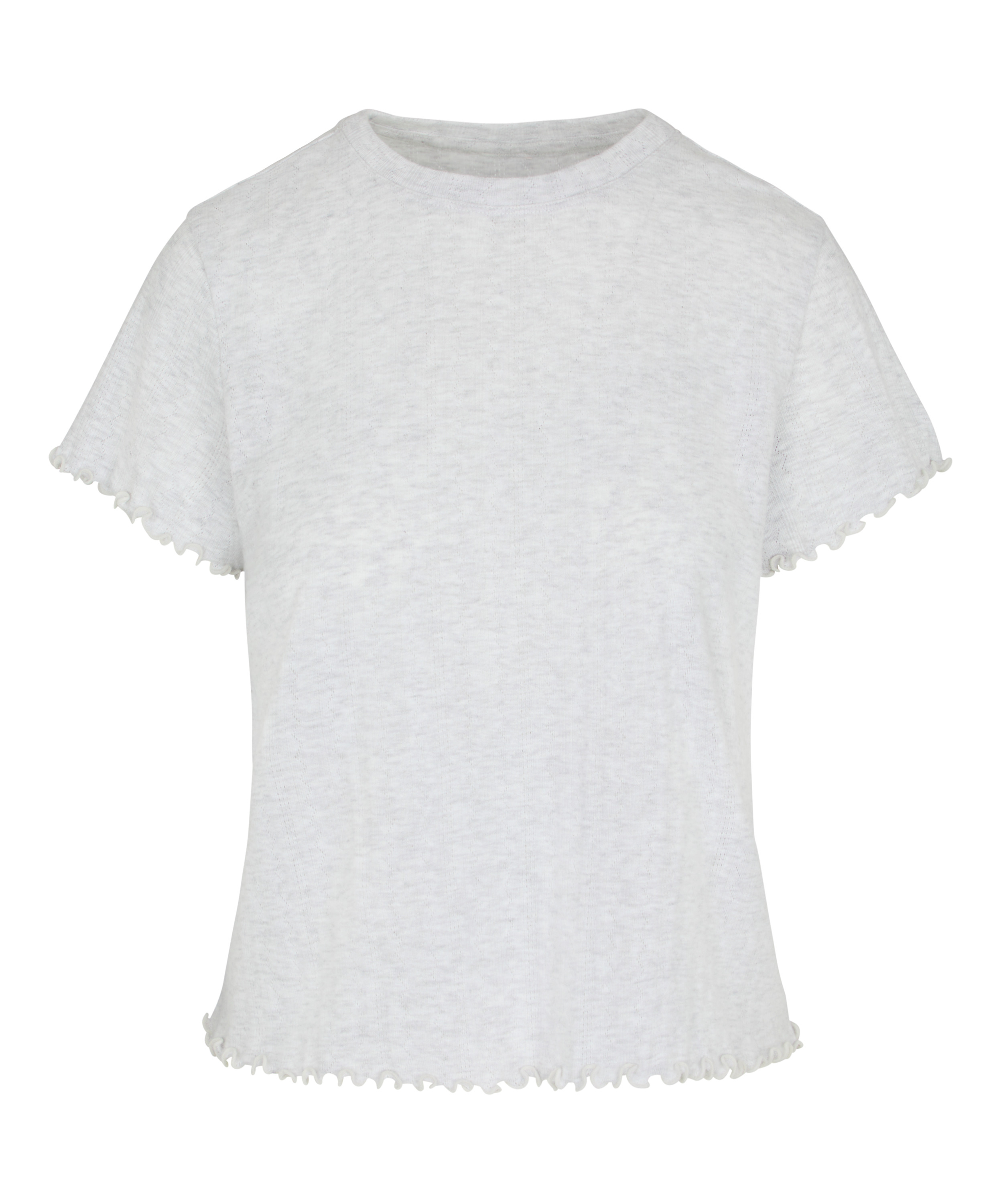 Loose-Fitting Short-Sleeved Pyjama Top, Beige, main