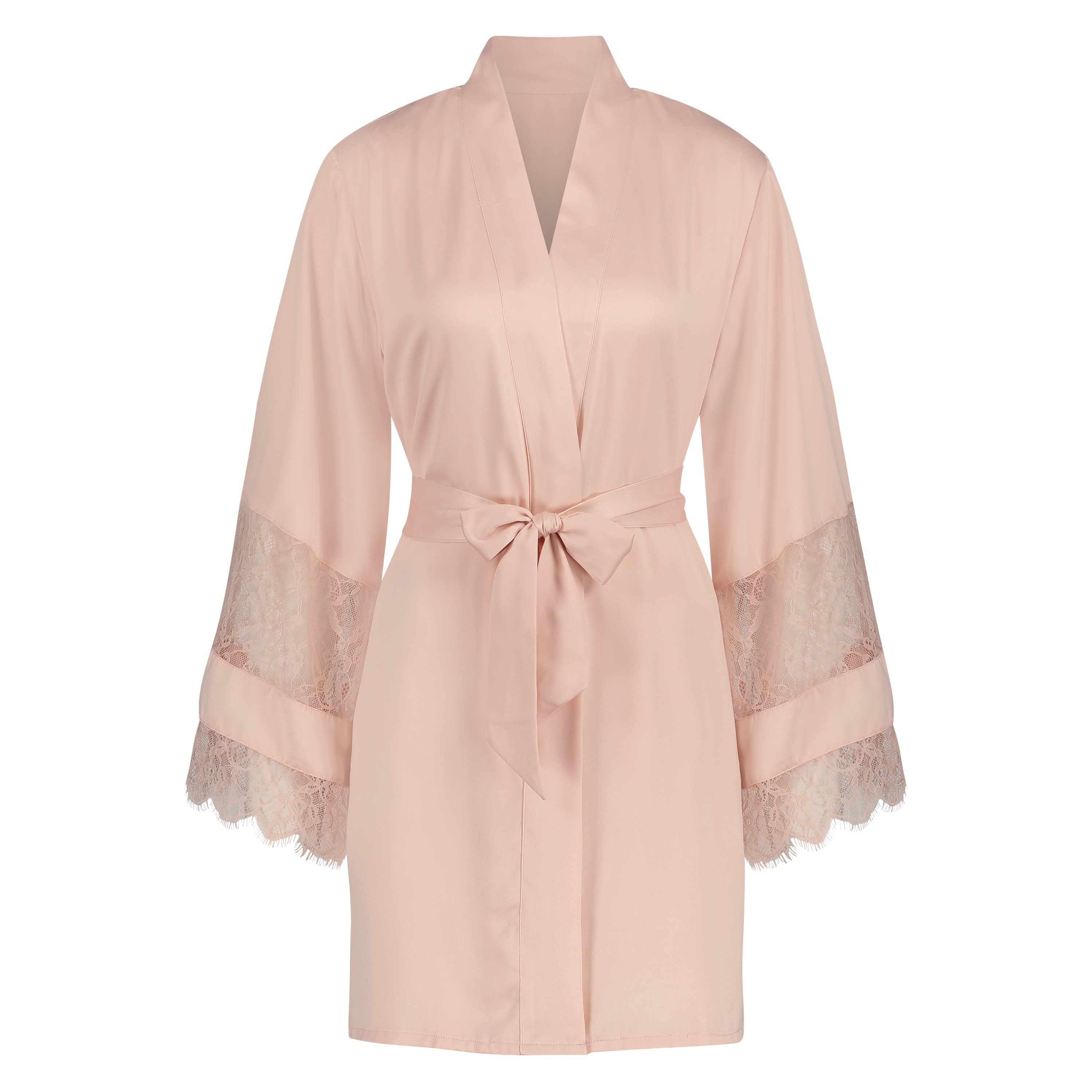 Satin Lace Kimono, Pink, main