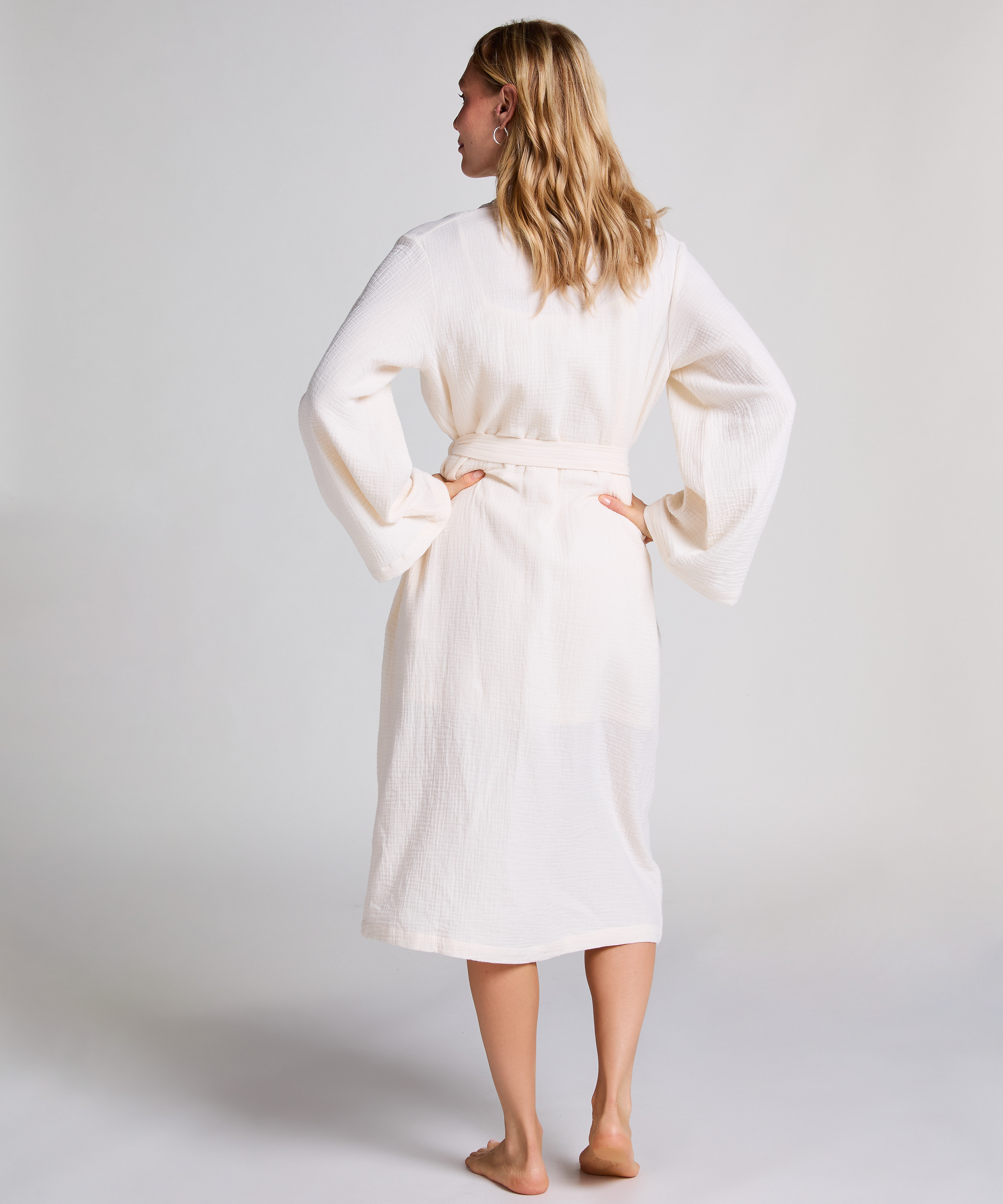 Muslin Robe Long, White, main