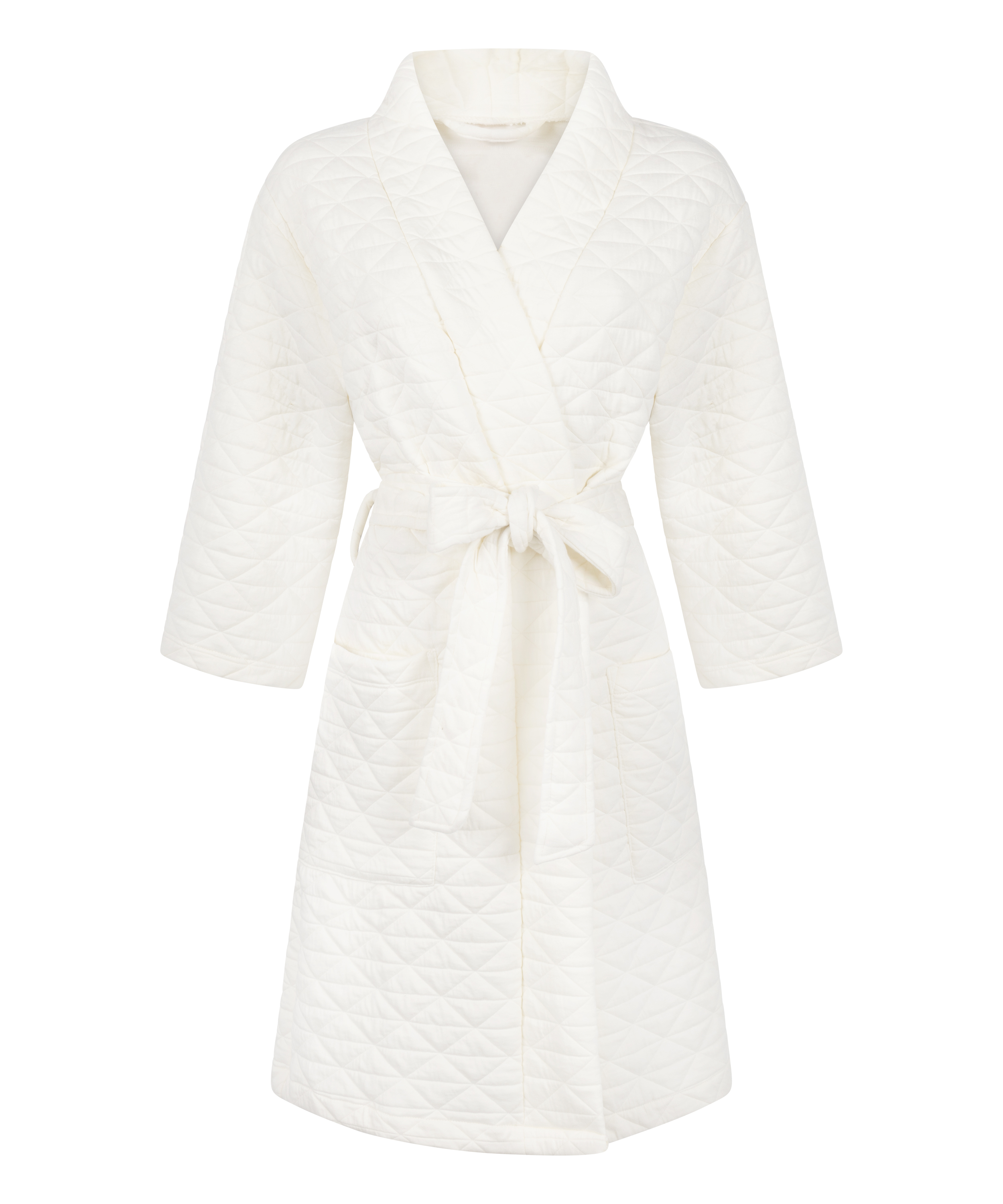 Quilted Robe, White, main