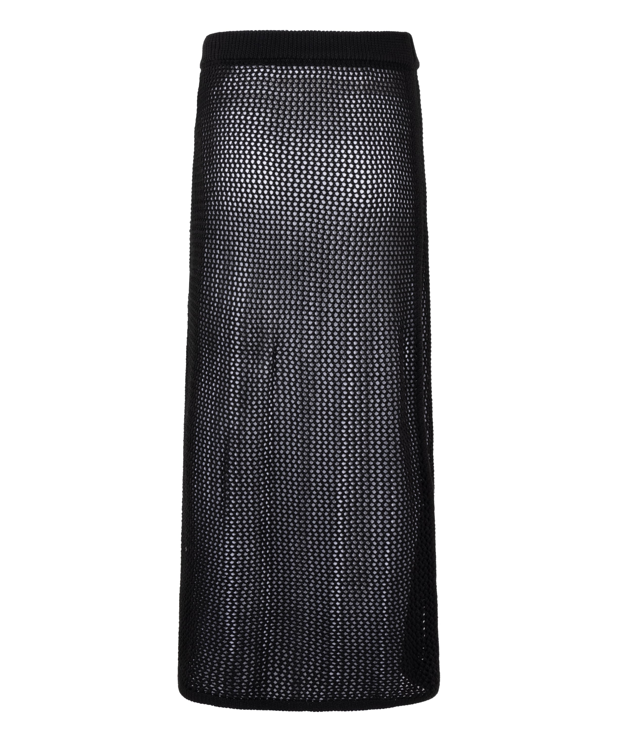Crochet Midi Skirt, Black, main