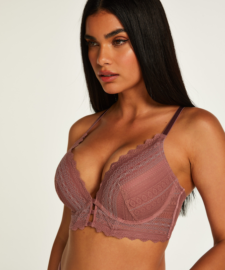 Chynna padded push-up longline underwired bra, Purple