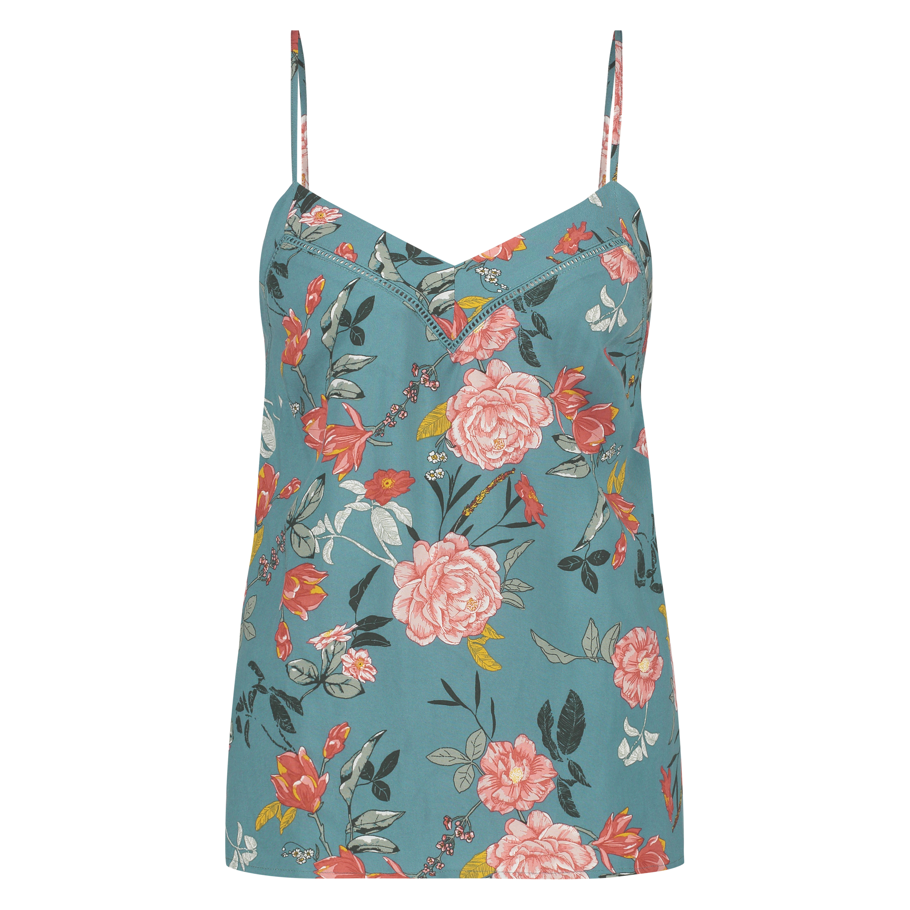 Woven Floral Cami Top, Green, main