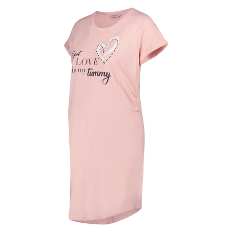 Short-Sleeved Maternity Nightshirt, Pink