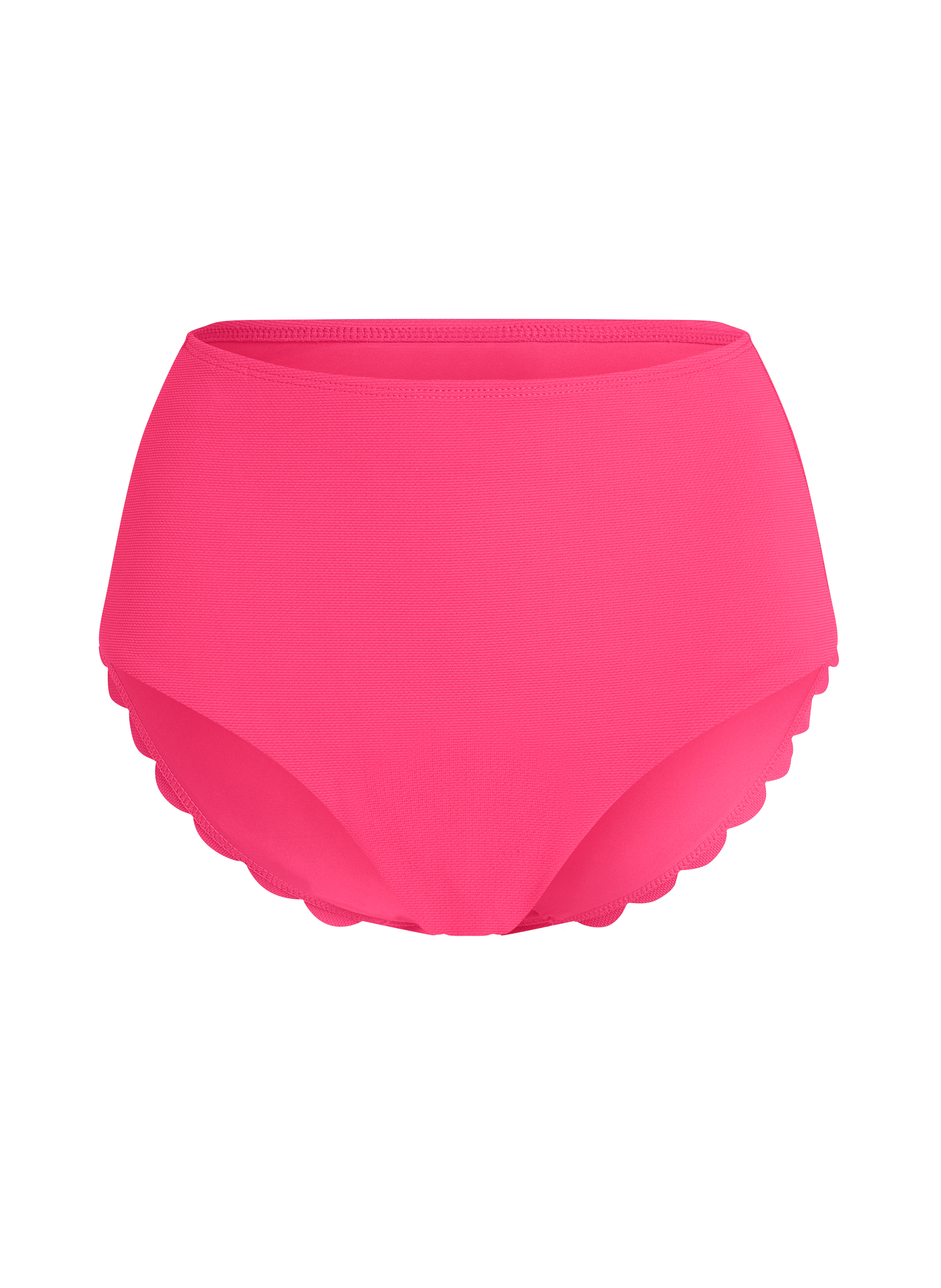 Scallop High Waist Rio Bikini Bottom, Pink, main