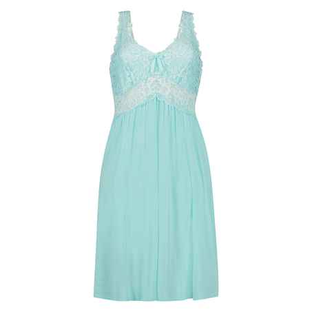 Modal Lace Slip Dress, Blue