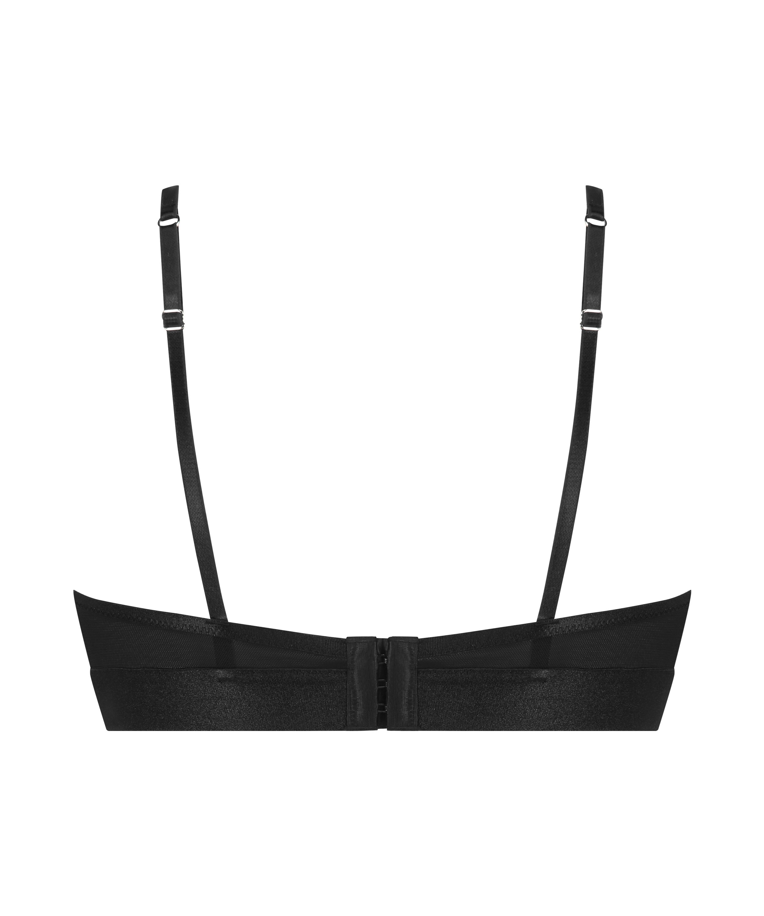 Luna Non-Padded Underwired Longline Bra, Black, main