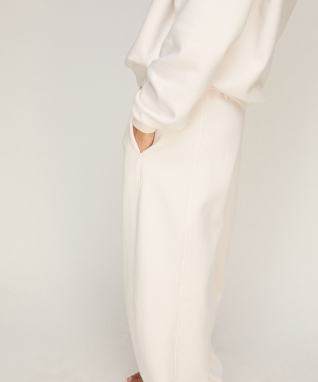 Pants Barrel Brushed Sweat, White