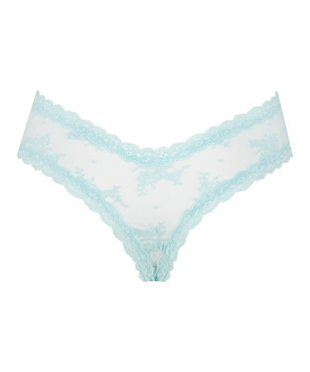 V-shaped Brazilian knickers mesh, Blue