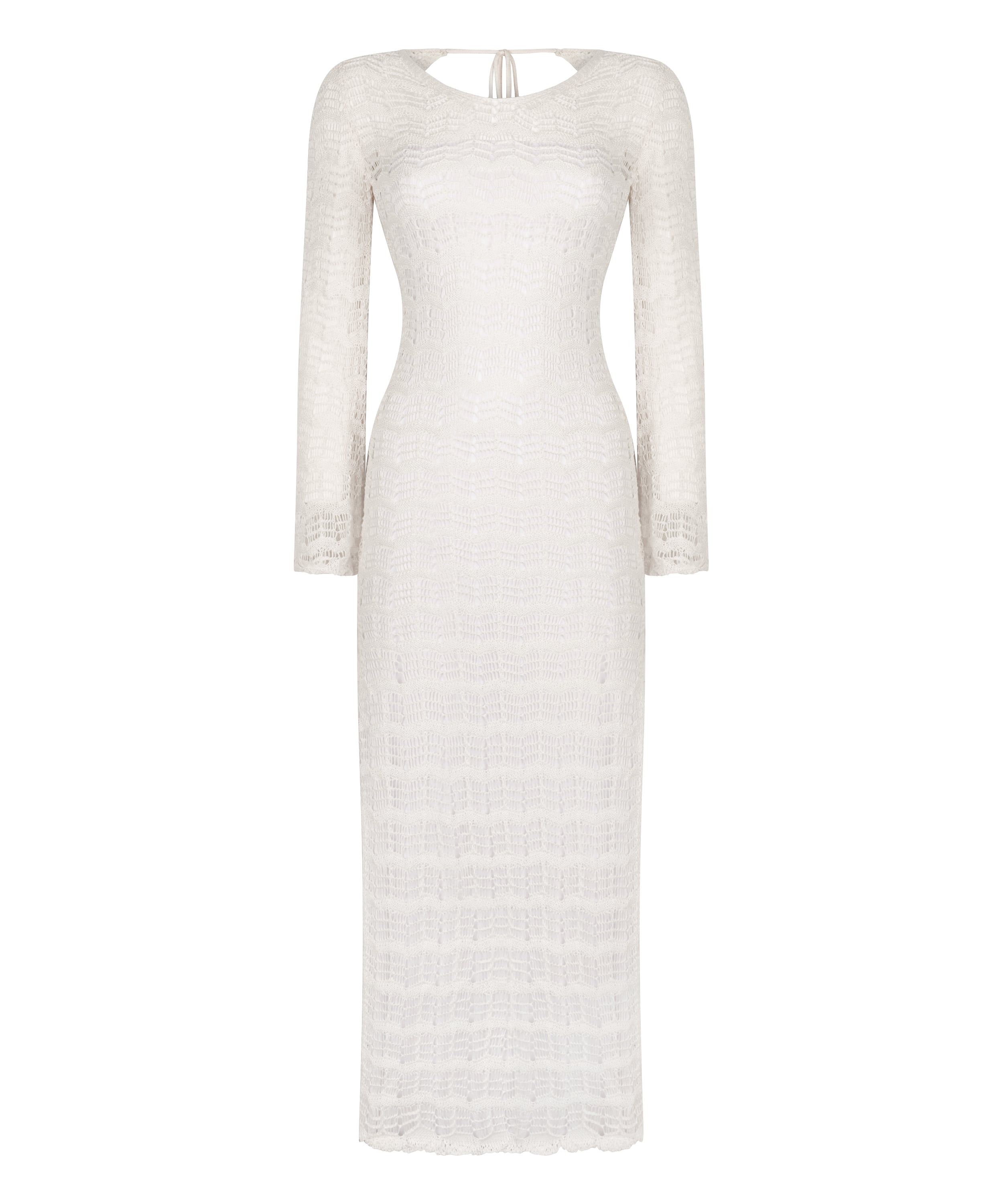 Crochet Maxi Dress, White, main