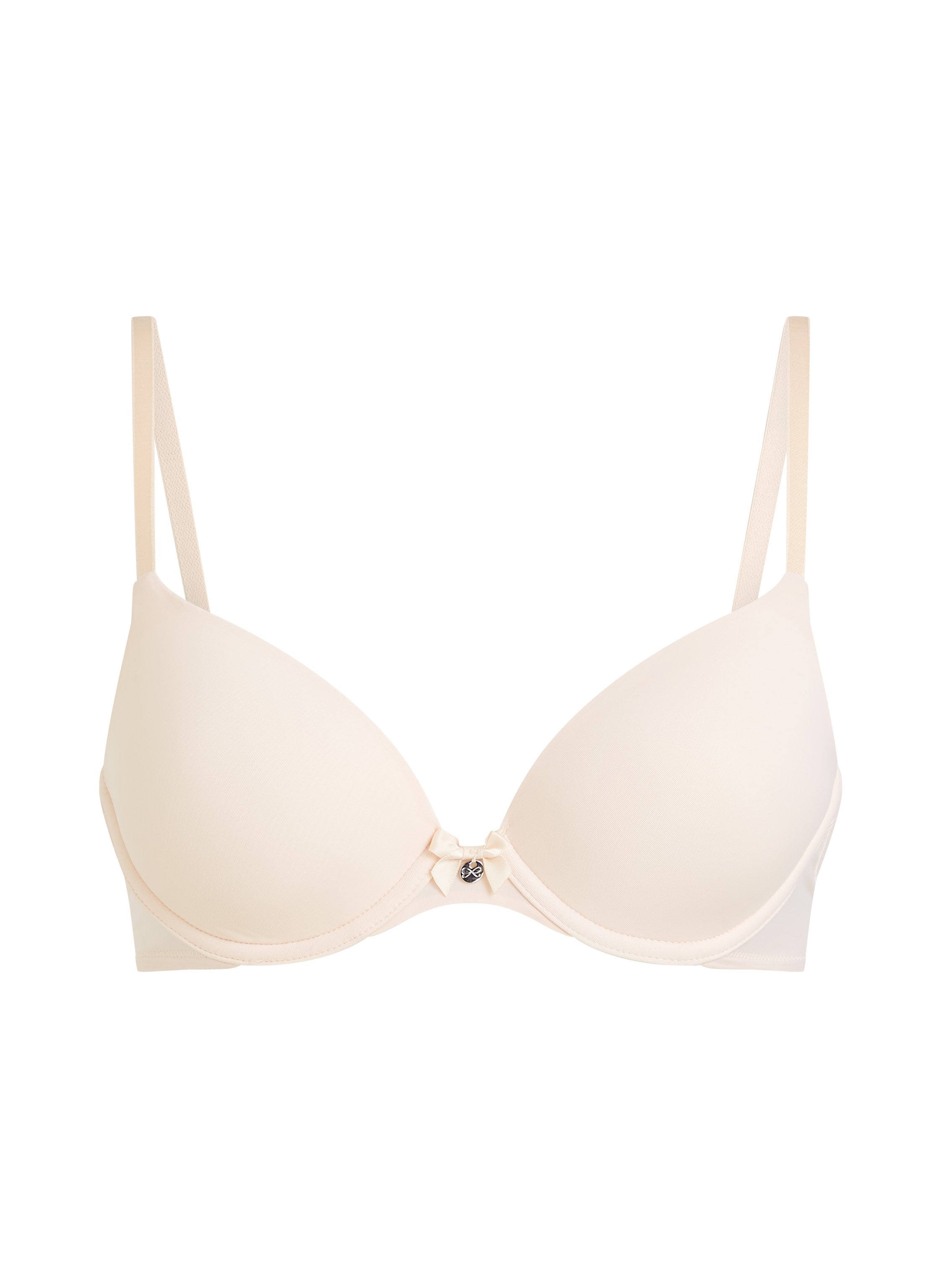 Plunge Padded Underwired Bra, Beige, main