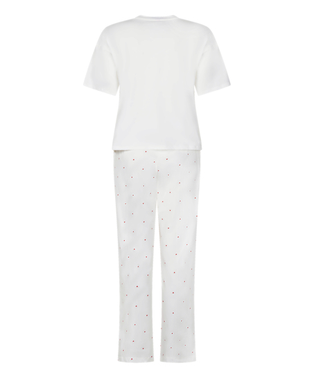 Pyjama Set Cotton Print, White