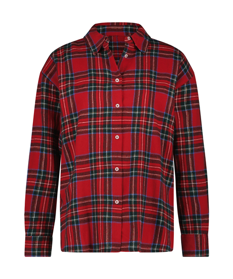Flannel Pyjama Top, Red