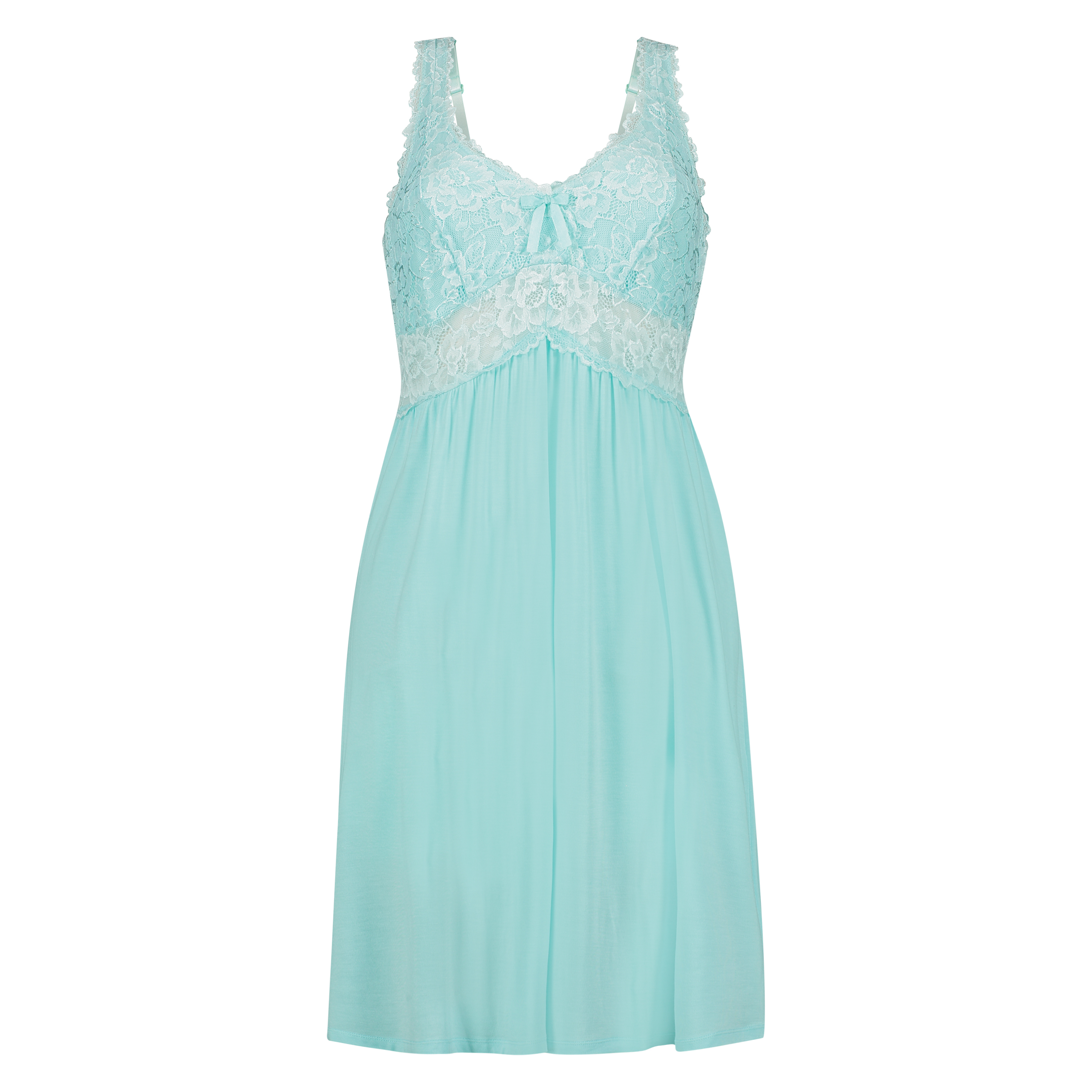 Modal Lace Slip Dress, Blue, main