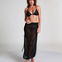 Crochet Midi Skirt, Black