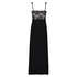 Long slip dress Modal lace, Black