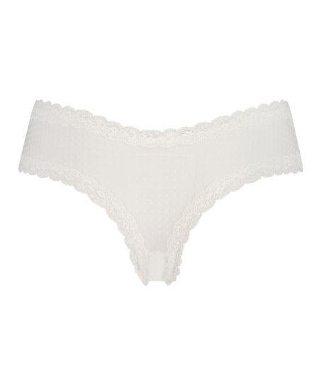 V-shaped Brazilian knickers mesh, White