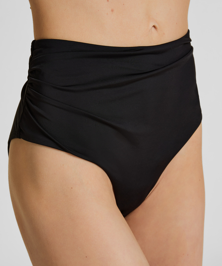 High-Waisted Shaping Bikini Bottom Luxe, Black