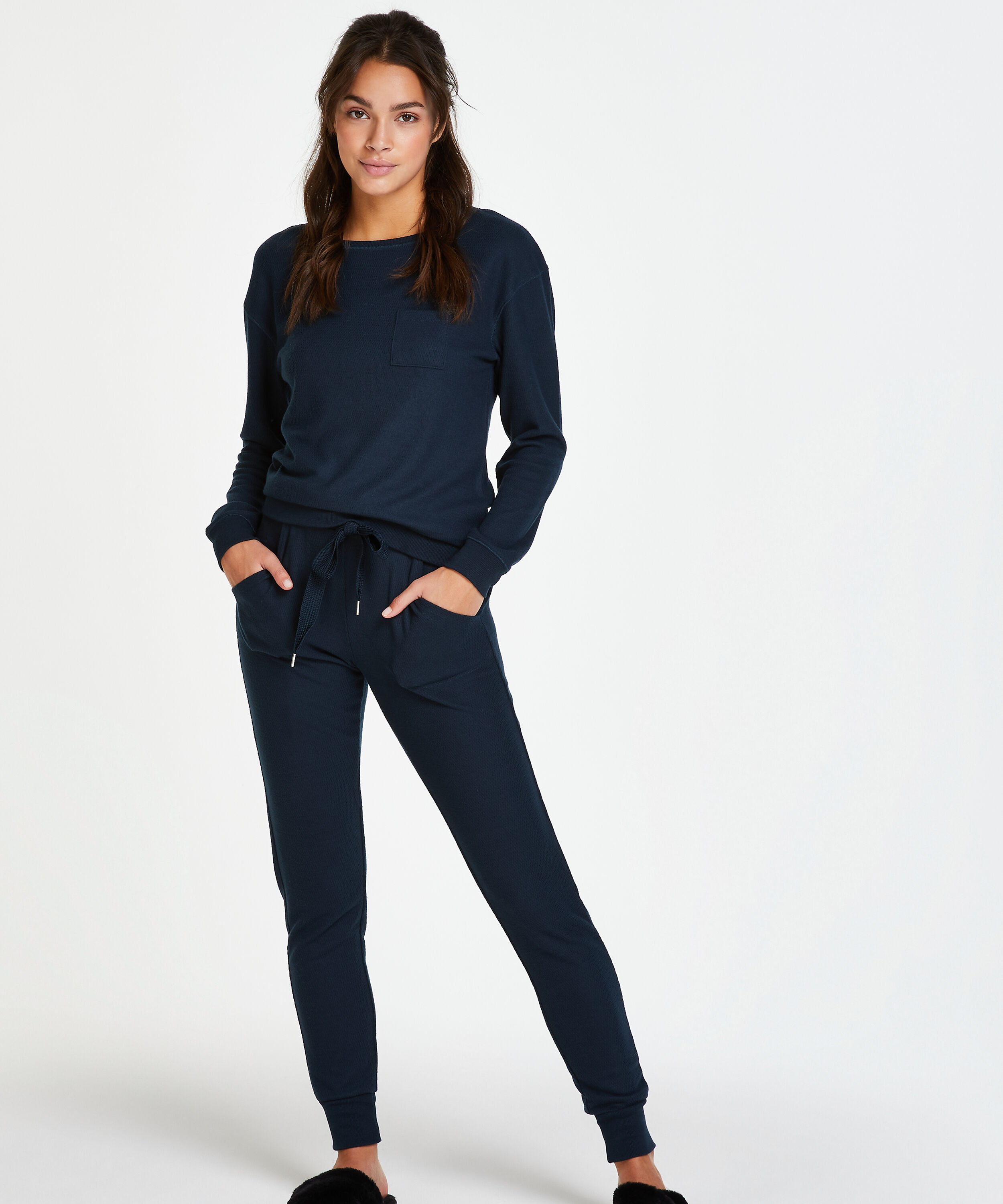 Waffle pyjama set, Blue