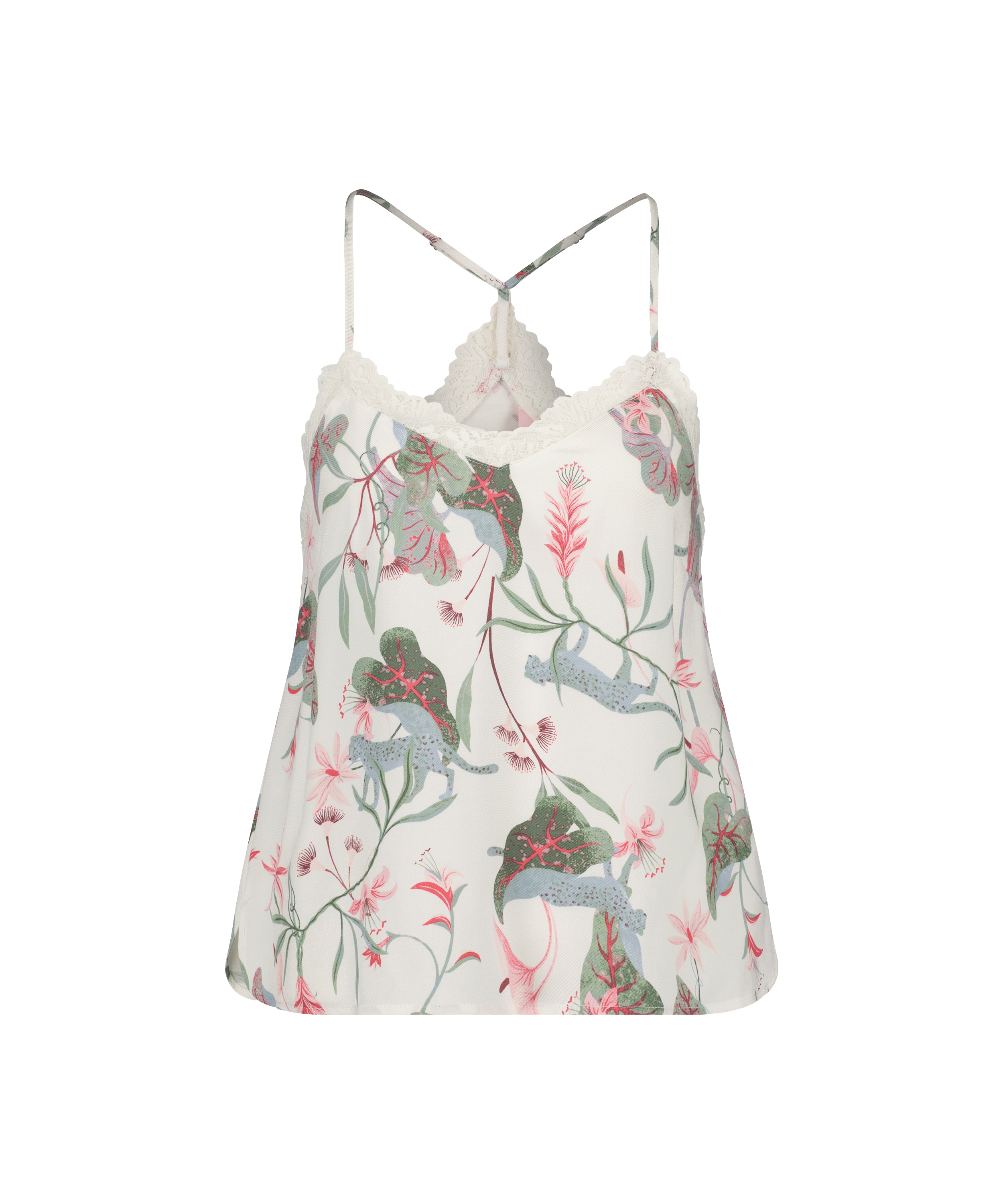 Woven Lace Cami Top, White, main