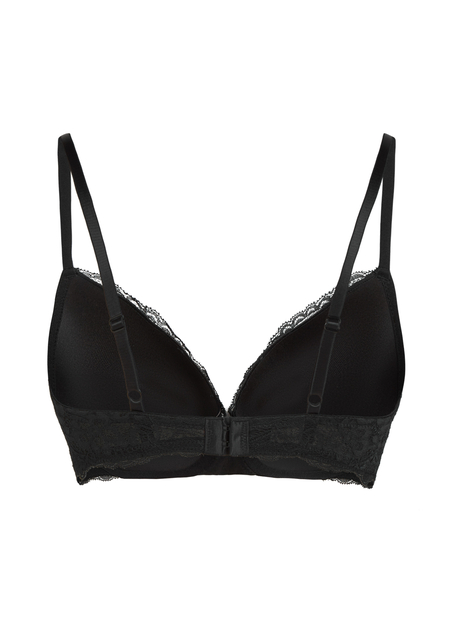 Marine Padded Push-Up Underwired Bra, Black