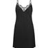 Satin Slip Dress, Black