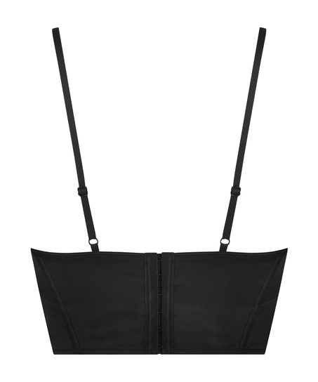 Satin Corset Top, Black