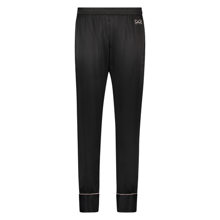 Satin Pyjama Pants Bow, Black