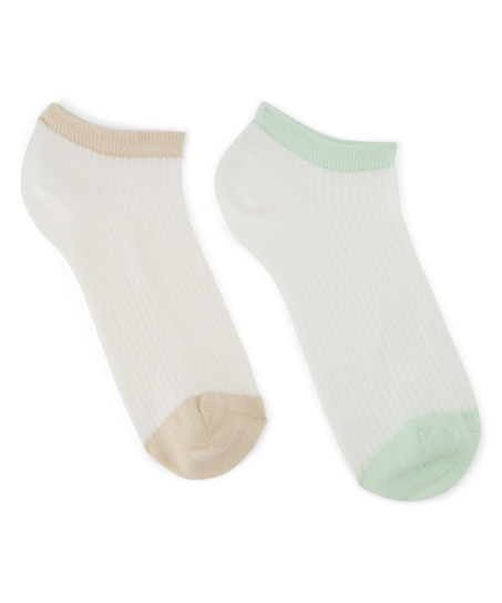 2 pairs of ribbed socks, Green