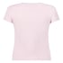 Ribbed Crew Neck Short-Sleeved Pyjama Top, Pink