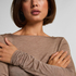 super soft Boatneck shirt with Cashmere, Beige