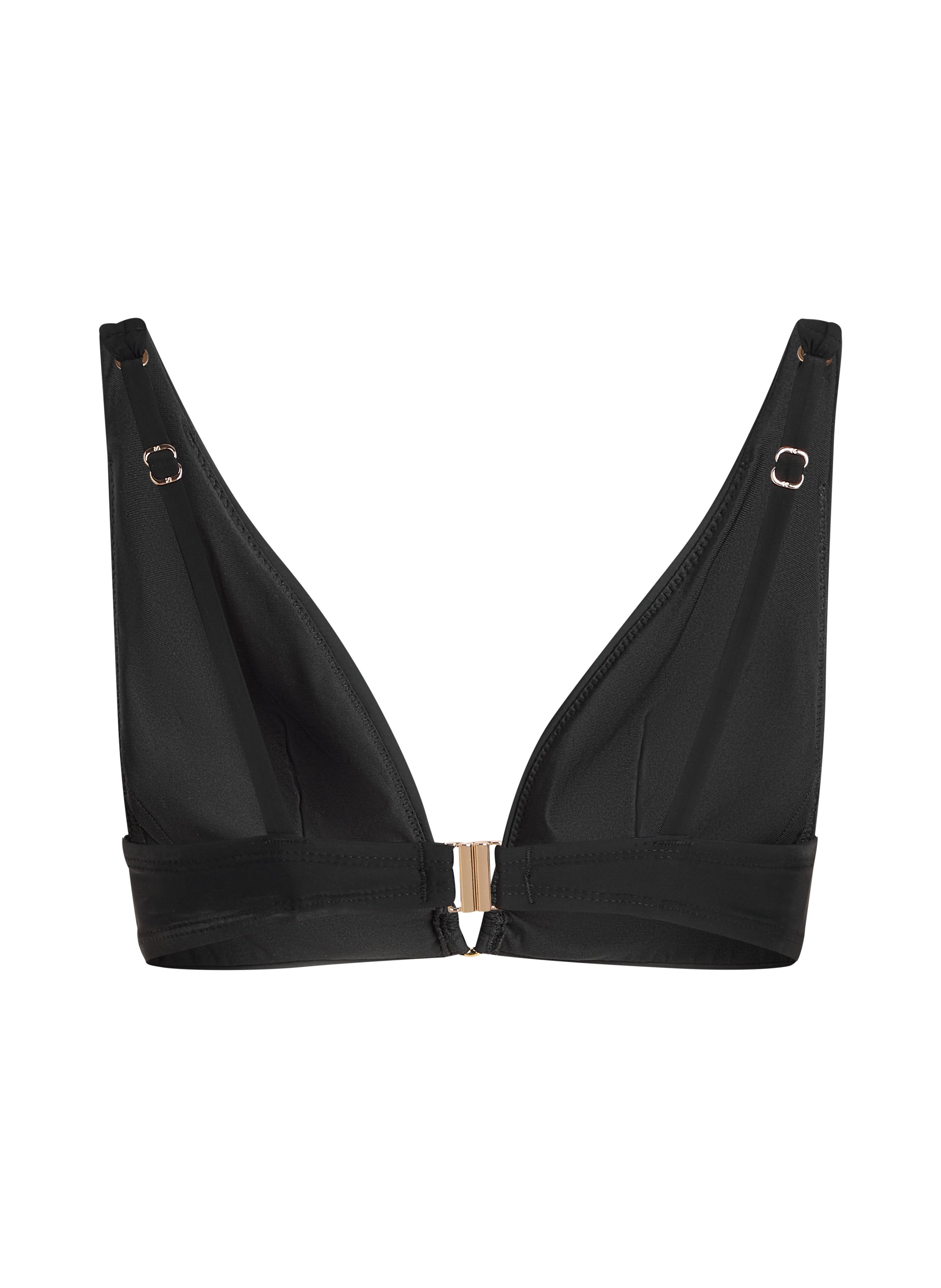 Luna Triangle Bikini Top, Black, main