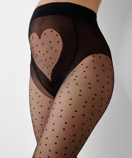 Maternity Tights 15 Denier Dots, Black