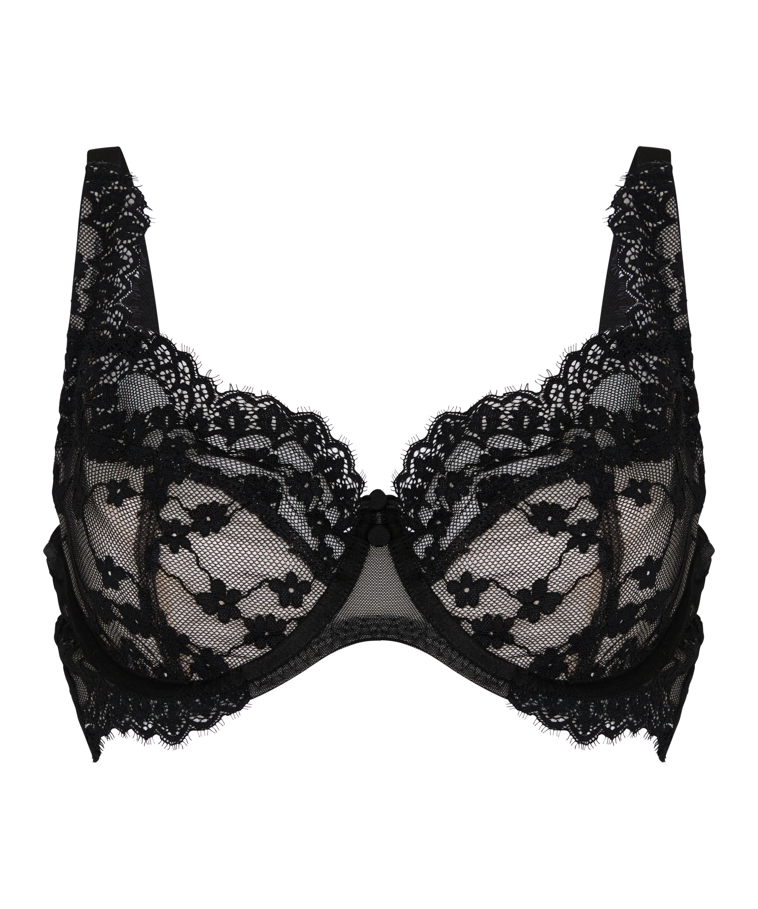 Daisy Non-Padded Underwired Bra, Black, main