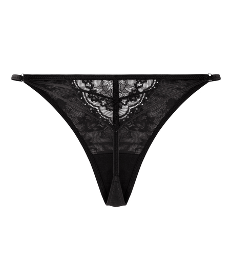 Sabrina Highleg Thong, Black