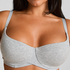 Cotton Padded Underwired Bra, Gray