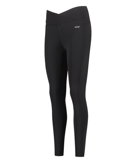 HKMX Crossed High Waisted Leggings, Black