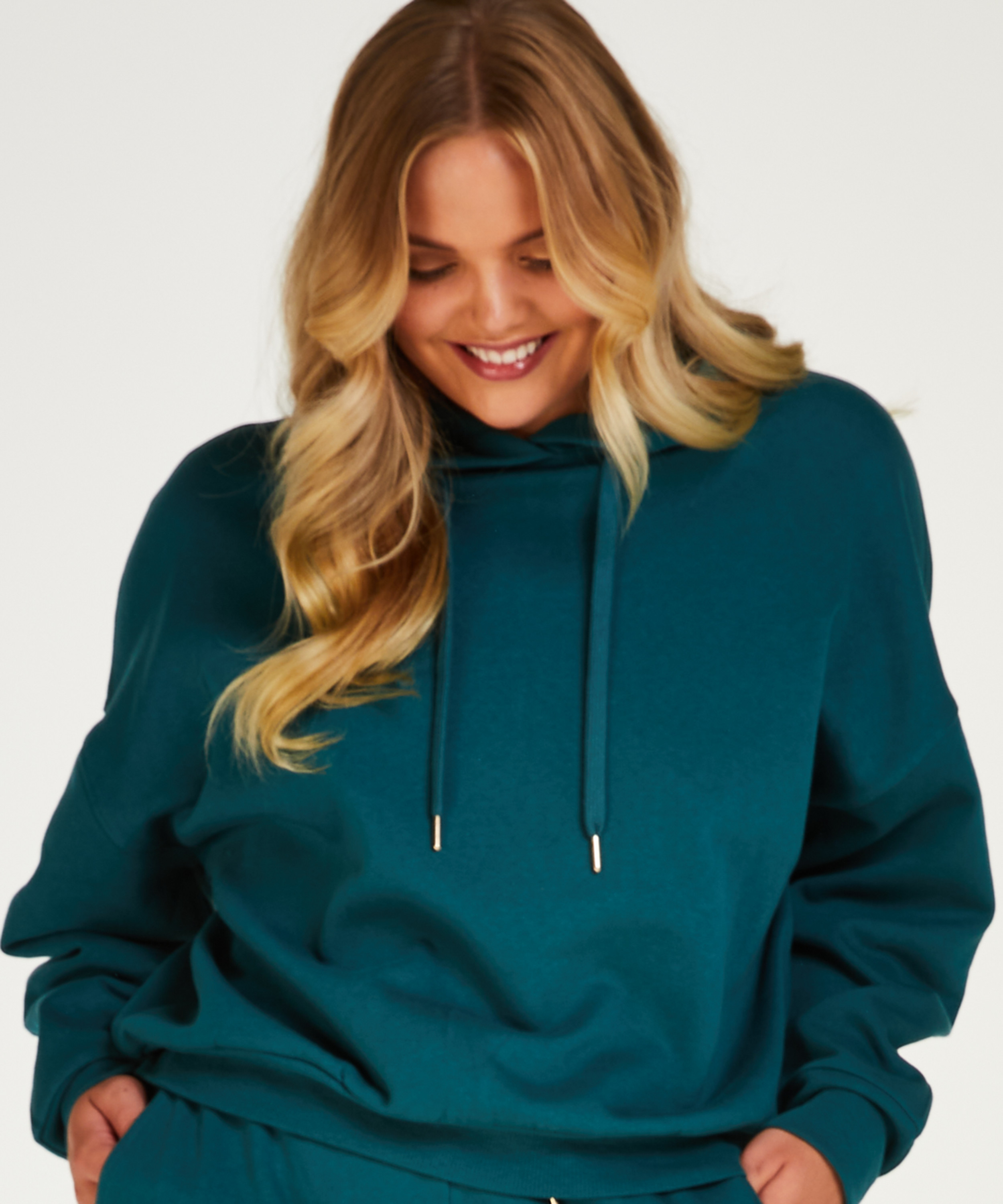 Longsleeved Hoodie, Blue, main