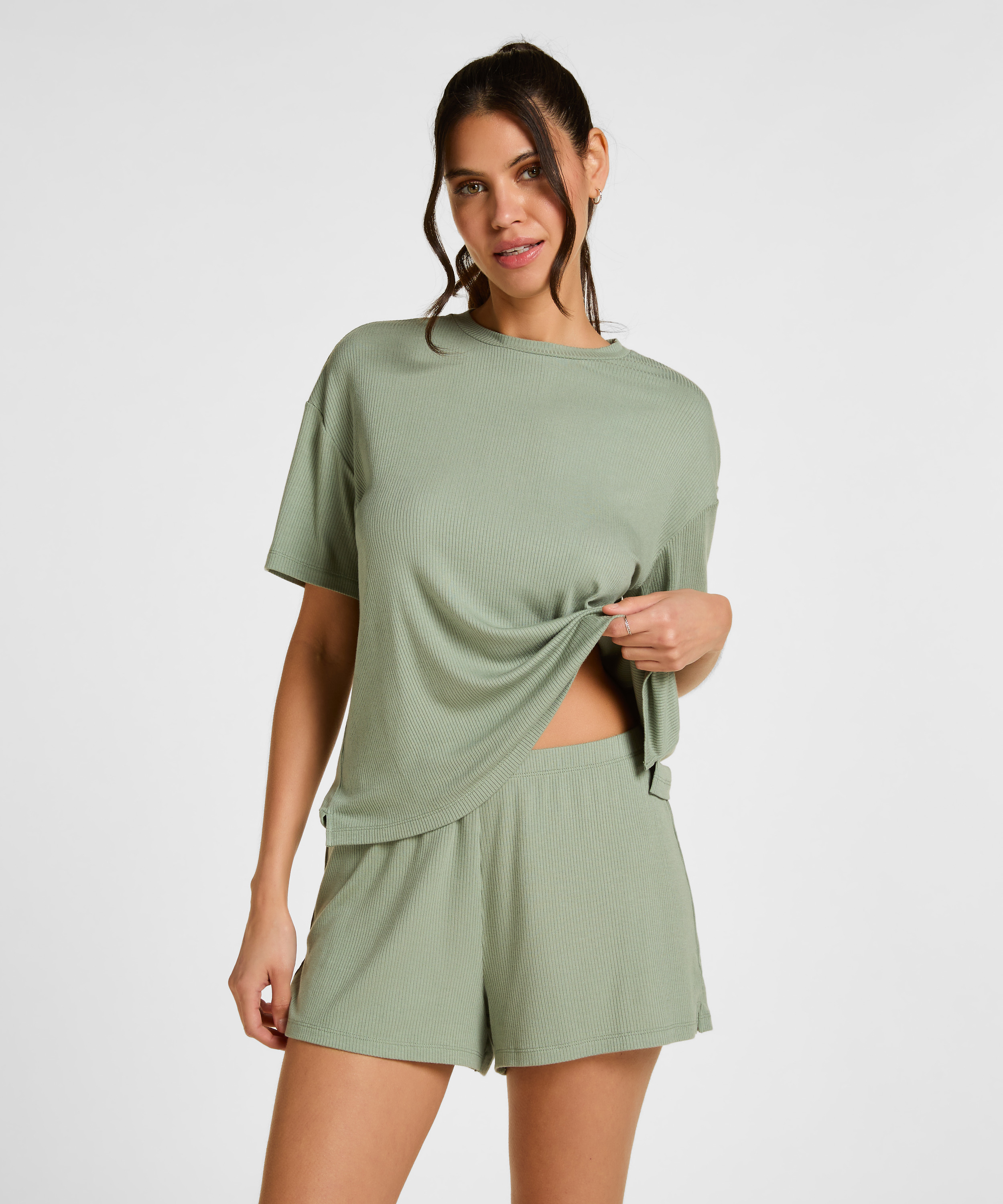 Pyjama Shorts, Green, main