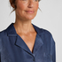 Ayla Satin Long-Sleeved Jacket, Blue