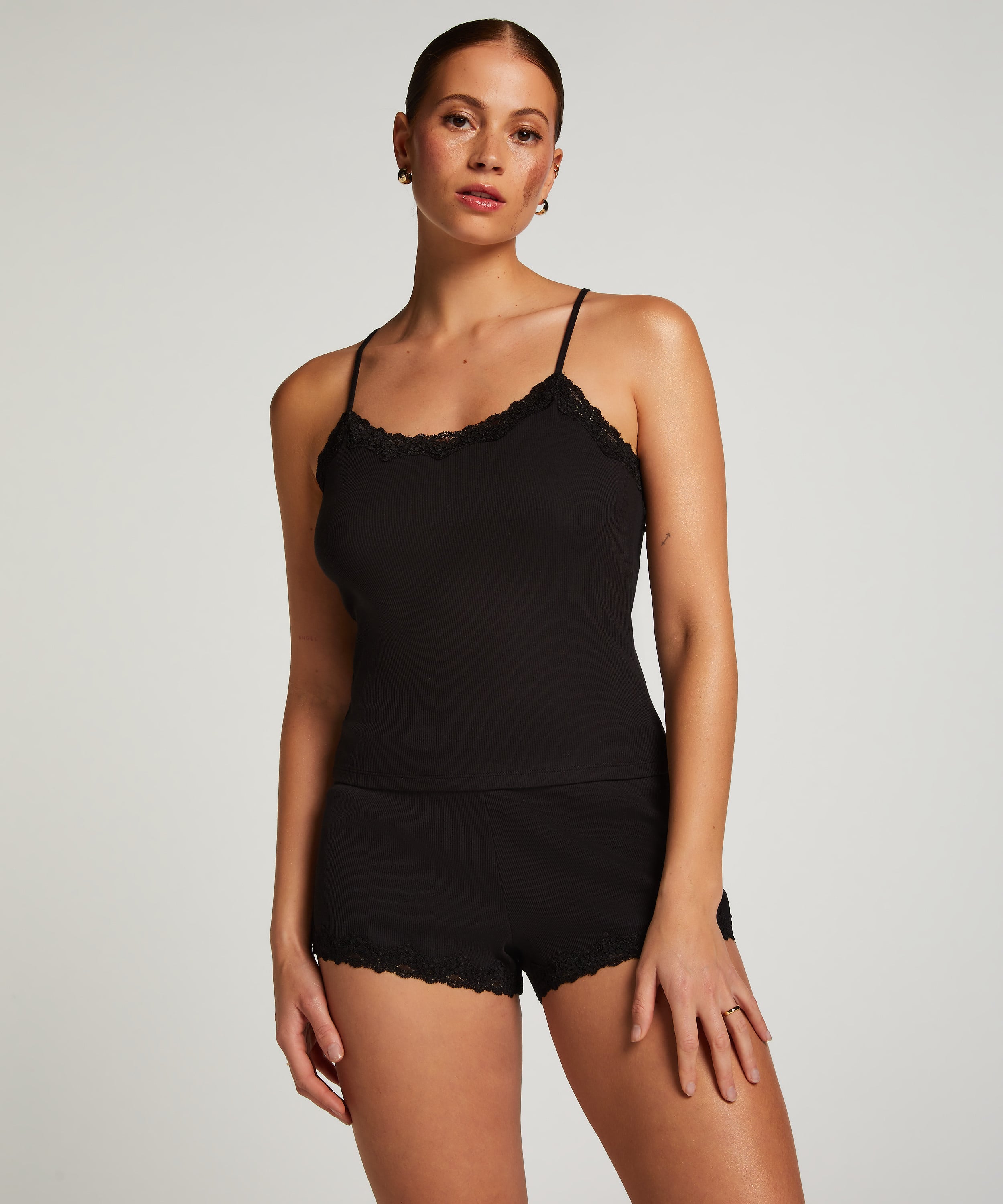 Cami Short Pyjama Set, Black, main