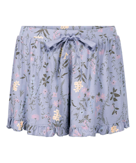 Jersey Ruffled Shorts, Purple