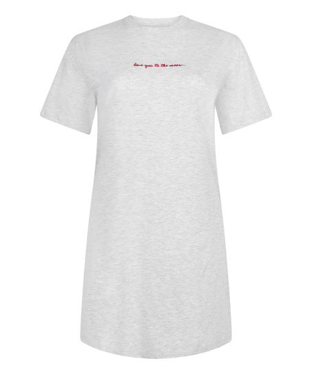 Round Neck Nightshirt, Gray