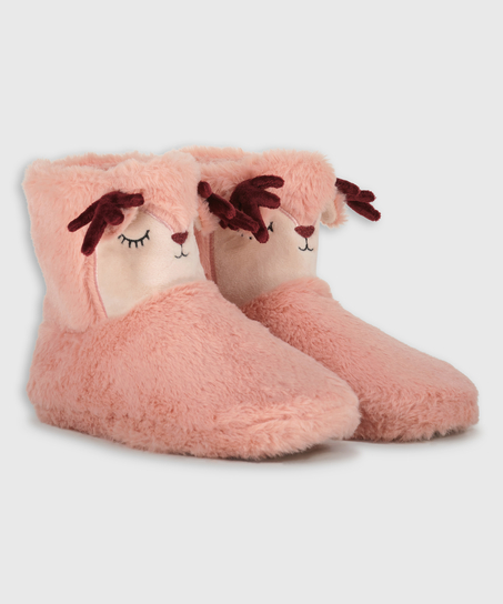 Luna reindeer slippers, Pink