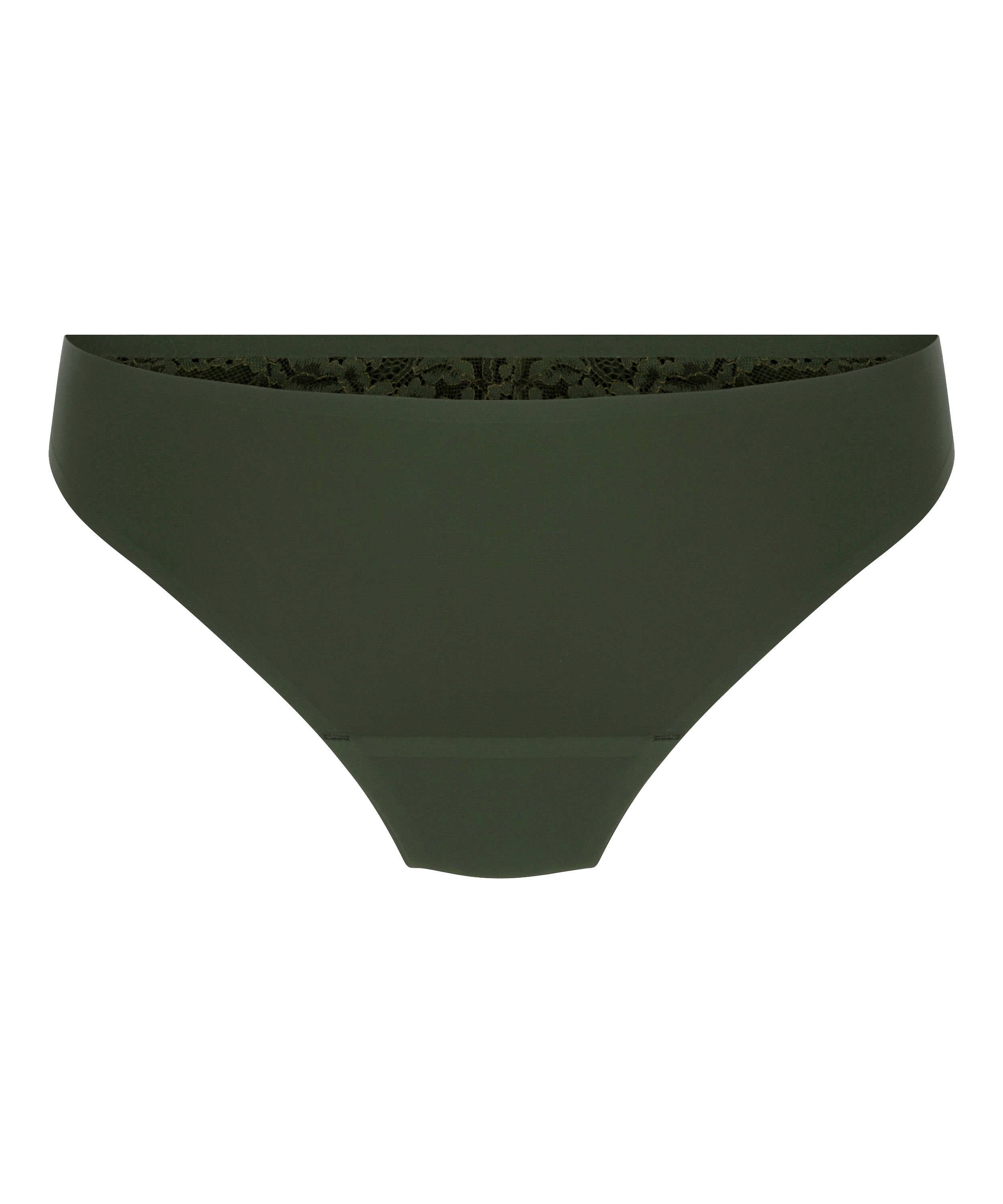Lace Back Invisible Thong, Green